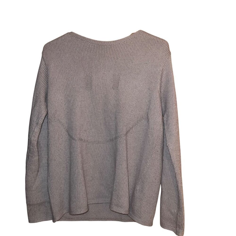 Charlie B Womens Sweater Size XS Gray Long Sleeve With Smiley Face Knit